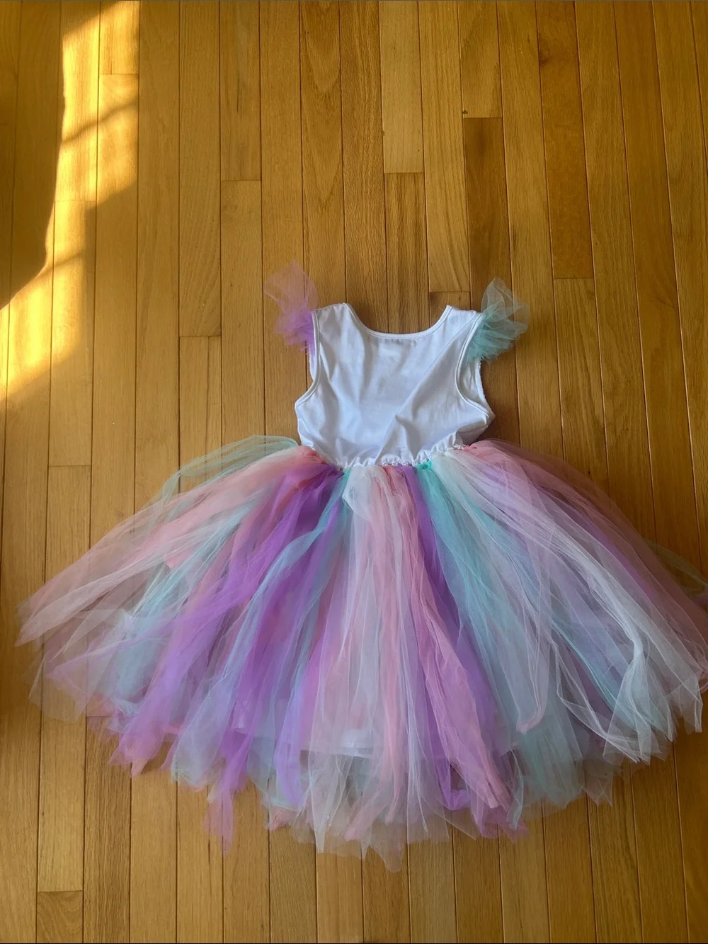 Unicorn Tulle Dress Costume - Pastel Multicolor size small